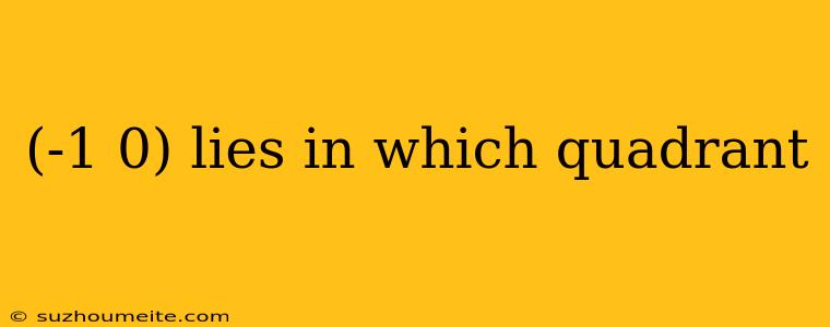 (-1 0) Lies In Which Quadrant