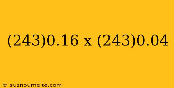 (243)0.16 X (243)0.04