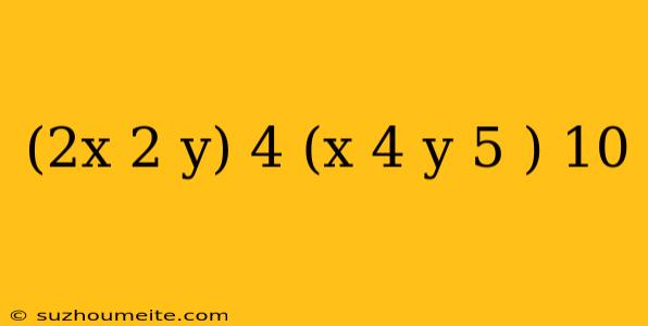 (2x 2 Y) 4 (x 4 Y 5 ) 10