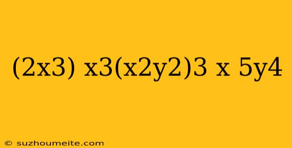 (2x3) X3(x2y2)3 X 5y4