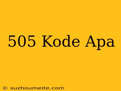 *505# Kode Apa