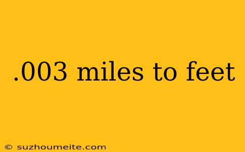 .003 Miles To Feet