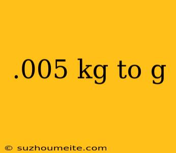 .005 Kg To G