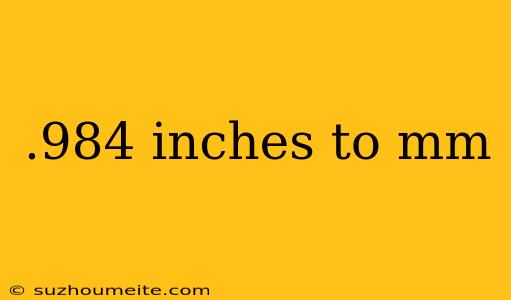 .984 Inches To Mm