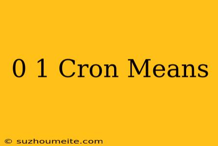 0 */1 * * * Cron Means