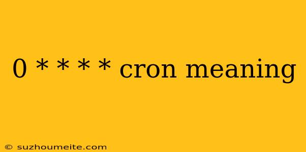 0 * * * * Cron Meaning