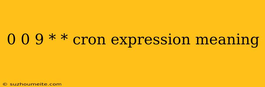 0 0 9 * * Cron Expression Meaning