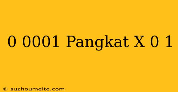 0 0001 Pangkat X = 0 1