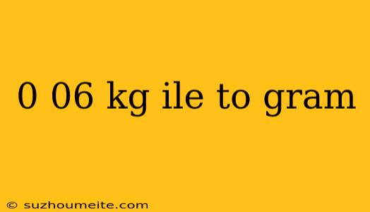 0 06 Kg Ile To Gram