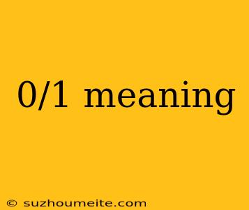 0/1 Meaning