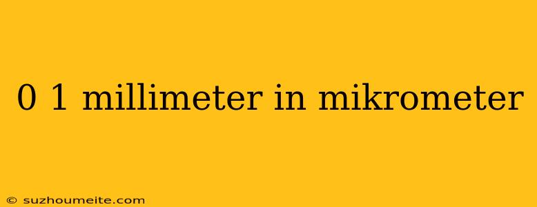 0 1 Millimeter In Mikrometer