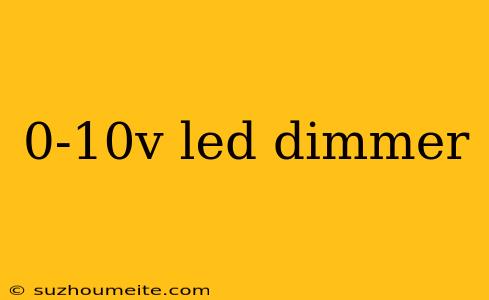 0-10v Led Dimmer