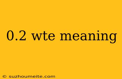 0.2 Wte Meaning