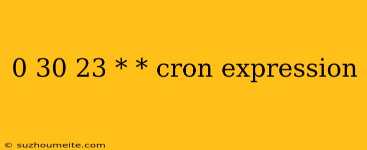 0 30 23 * * Cron Expression