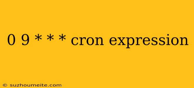 0 9 * * * Cron Expression