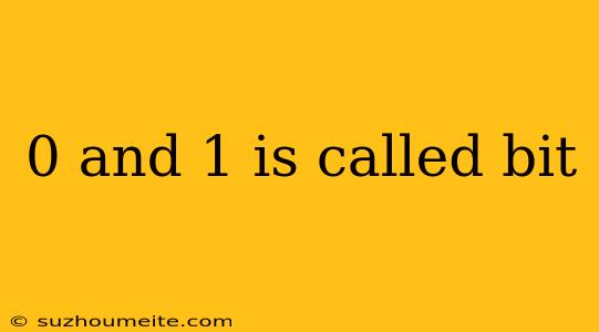 0 And 1 Is Called Bit