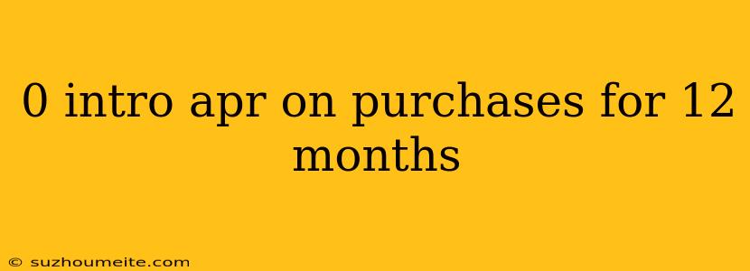 0 Intro Apr On Purchases For 12 Months