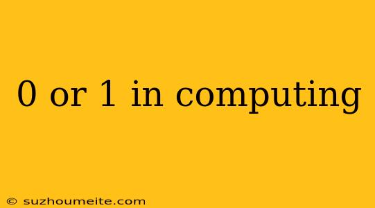 0 Or 1 In Computing