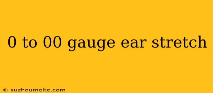 0 To 00 Gauge Ear Stretch