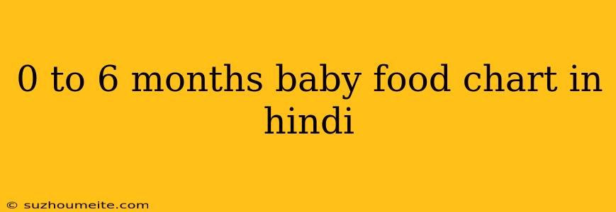 0 To 6 Months Baby Food Chart In Hindi