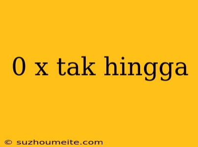 0 X Tak Hingga