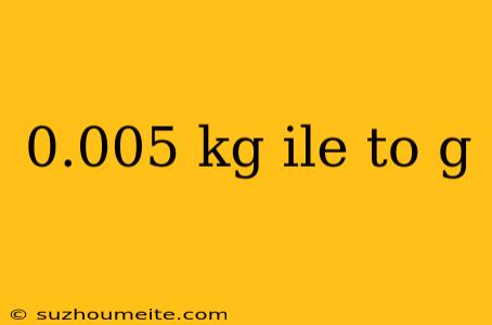 0.005 Kg Ile To G