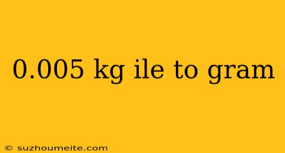 0.005 Kg Ile To Gram