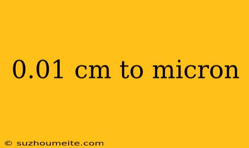 0.01 Cm To Micron