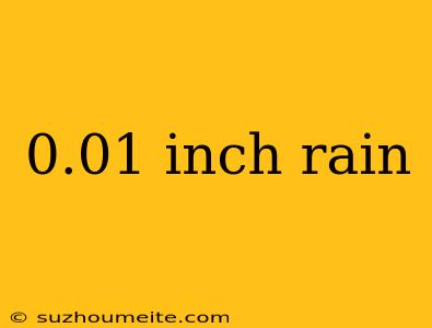 0.01 Inch Rain