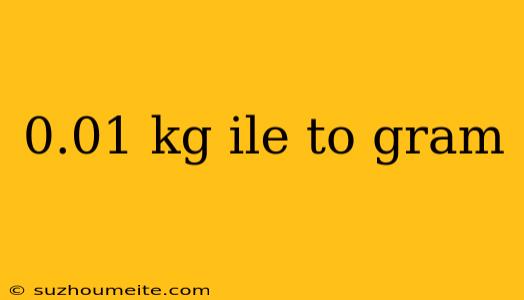 0.01 Kg Ile To Gram