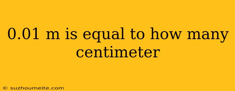 0.01 M Is Equal To How Many Centimeter