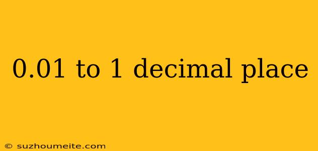 0.01 To 1 Decimal Place