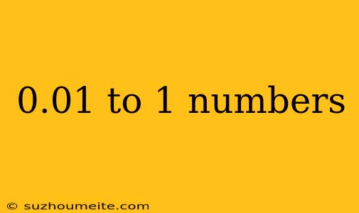 0.01 To 1 Numbers