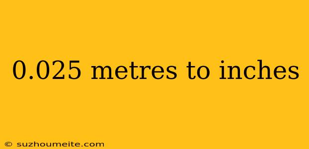 0.025 Metres To Inches