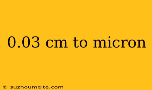 0.03 Cm To Micron