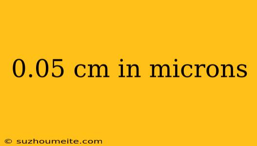 0.05 Cm In Microns