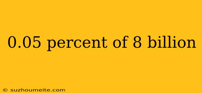 0.05 Percent Of 8 Billion