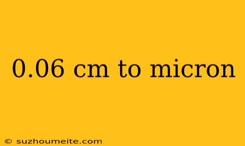 0.06 Cm To Micron