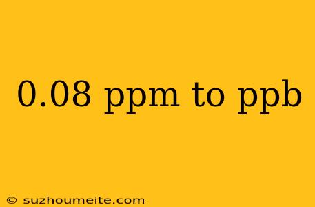 0.08 Ppm To Ppb