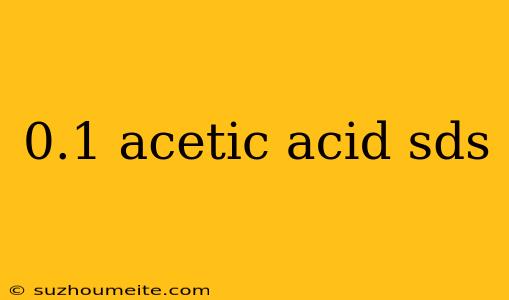 0.1 Acetic Acid Sds