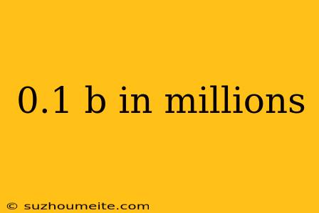 0.1 B In Millions