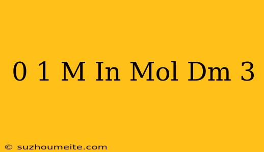 0.1 M In Mol/dm 3