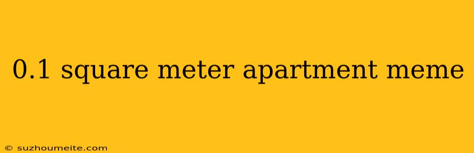 0.1 Square Meter Apartment Meme