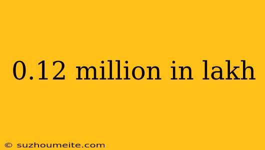 0.12 Million In Lakh