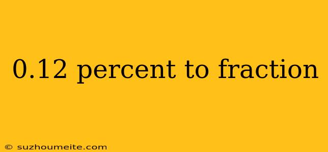 0.12 Percent To Fraction