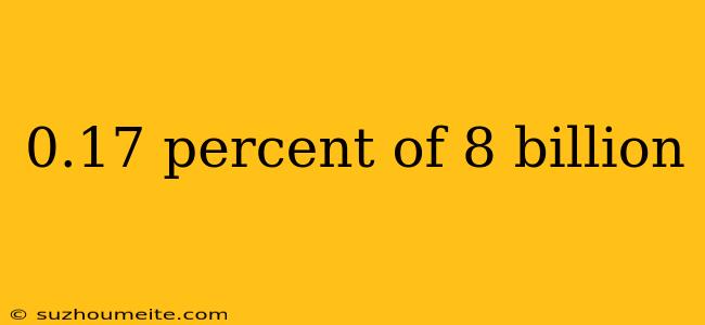 0.17 Percent Of 8 Billion