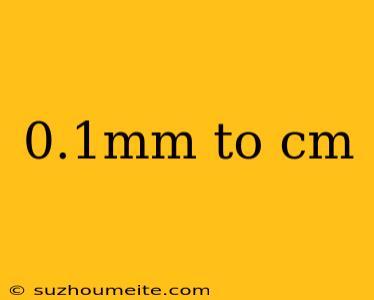 0.1mm To Cm