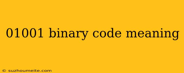 01001 Binary Code Meaning