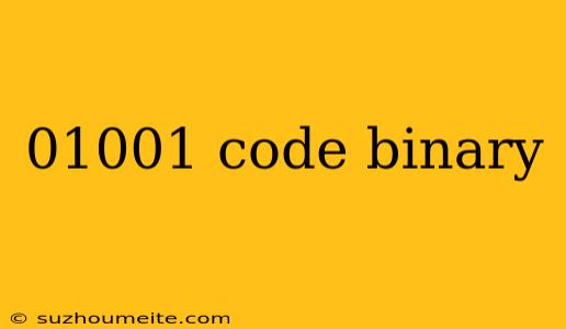 01001 Code Binary