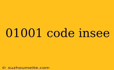 01001 Code Insee